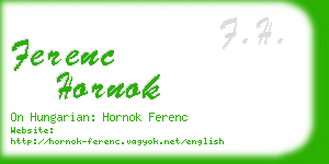 ferenc hornok business card